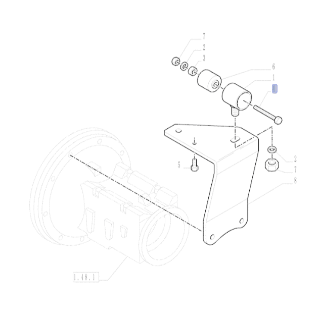 15877021 VITE SUPPORTO CABINA TN90F VIJAK ZADNJEGA BLAŽILCA KABINE ZA TRAKTOR NEW HOLLAND TN95F - Image 1