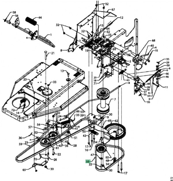 JERMEN POGONA "KRAJŠI" ZA VRTNI TRAKTOR MTD RH125/92 - Image 2