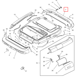 ZADNJI POKROV STREHE KABINE ZA MASSEY FERGUSON 5465