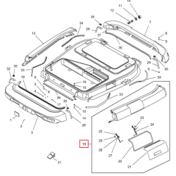 LEVI POKROV STREHE KABINE ZA MASSEY FERGUSON 5465