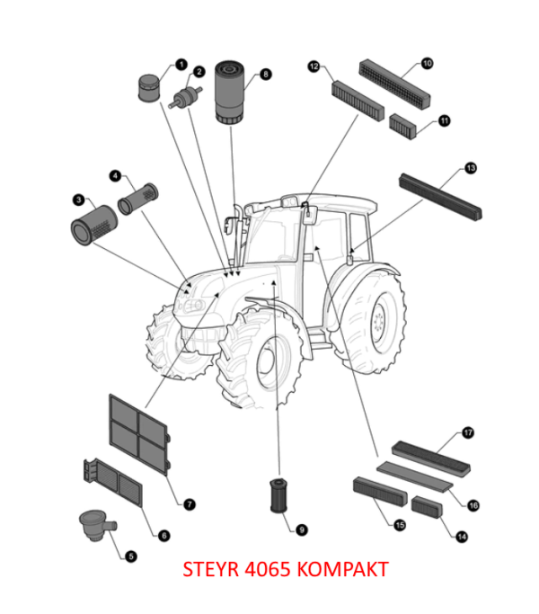 FILTER KABINE STEYR 4065 KOMPAKT, 4075 KOMPAKT, 4085 KOMPAKT, 4095 KOMPAKT - Image 2