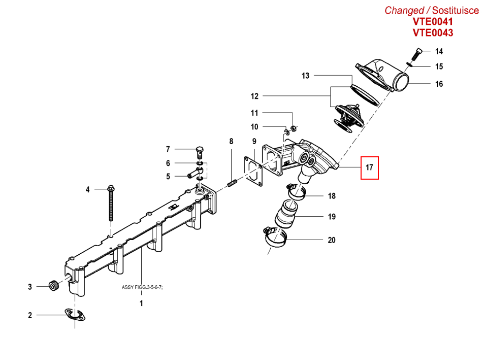 10112017F REZERVNI DELI VM MOTOR OHIŠJE TERMOSTATA VODE VM MOTOR - Image 1