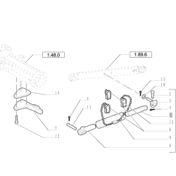 NOTRANJI DEL OMEJEVALCA / STABILIZATORJA 8 LUKENJ, NEW HOLLAND TL90A, TL100A, TL70A, TD5040, TD5.95