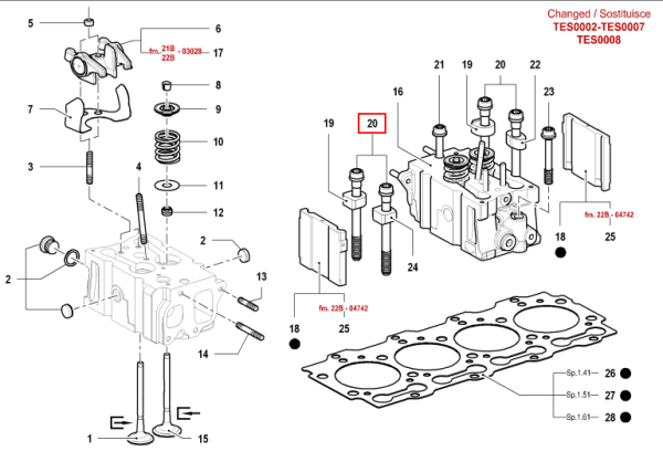VIJAK GLAVE MOTORJA ZA MOTOR VM D754TE2, NAVOJ M14 - Image 2