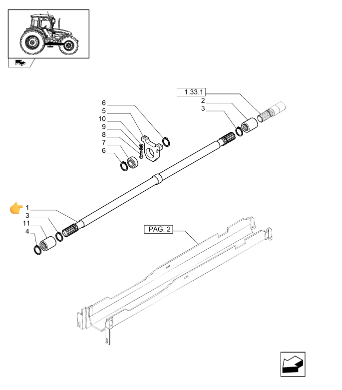 5092840 osovina new holland OSOVINA PRENOSA 4x4 NEW HOLLAND TD5050 - Image 1